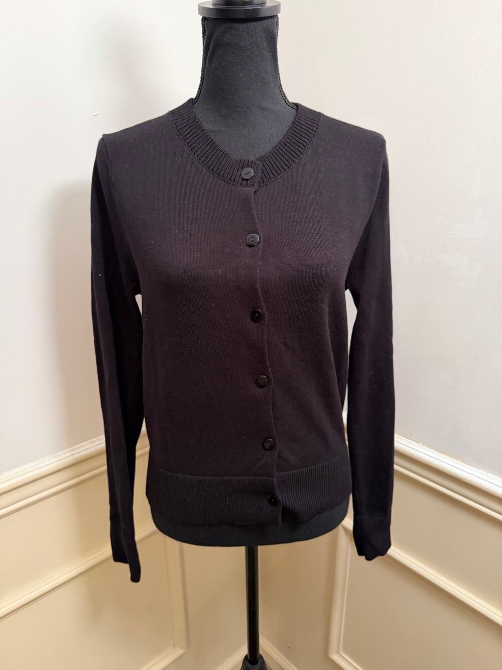NWT Edikted Hollie Black Cotton Button Up Cardigan Sweater Minimalist Capsule